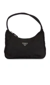 Fwrd Renew Prada Tessuto Sport Hobo Bag In Black