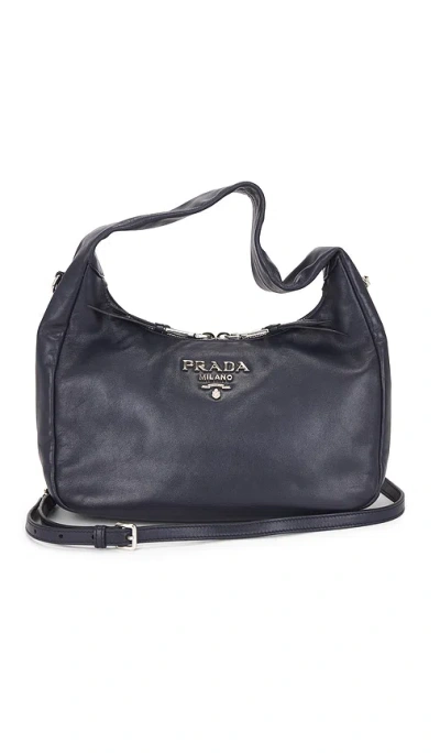Fwrd Renew Prada Tessuto Sport Hobo Bag In Black