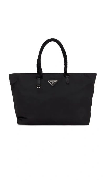 Fwrd Renew Prada Tessuto Tote Bag In Black