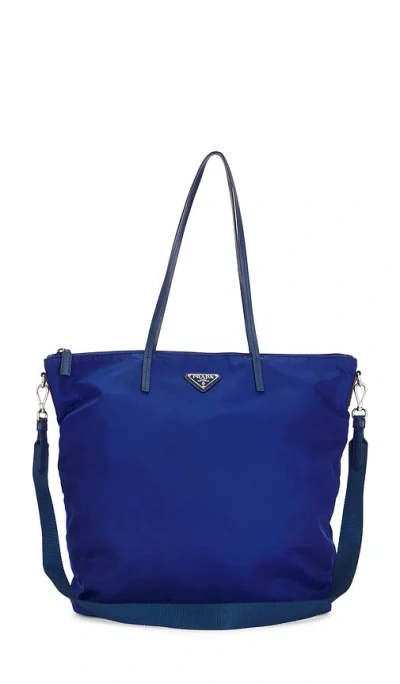 Fwrd Renew Prada Tessuto Tote Bag In Blue