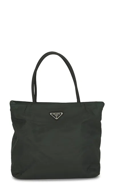 Fwrd Renew Prada Tessuto Tote Bag In Dark Green