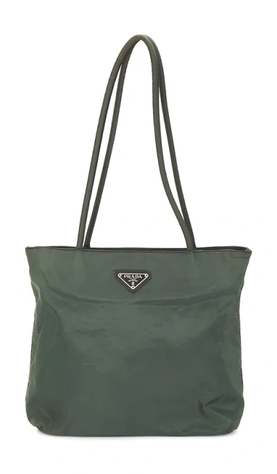 Fwrd Renew Prada Tessuto Tote Bag In Green