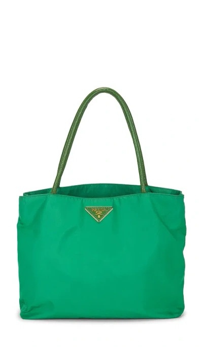 Fwrd Renew Prada Tessuto Tote Bag In Green