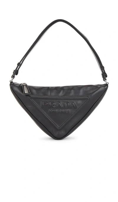 Fwrd Renew Prada Triangle Shoulder Bag In Black