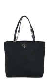 Fwrd Renew Prada Vintage Tessuto Tote Bag In Black