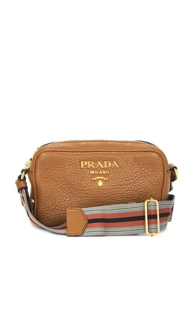 Fwrd Renew Prada Vitello Phenix Camera Bag In Brown