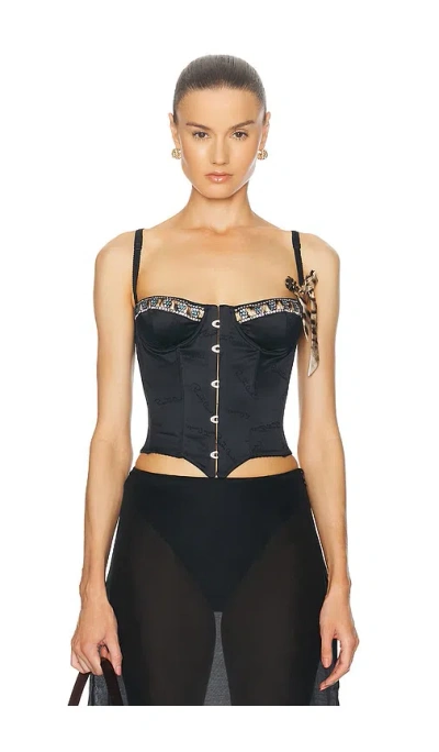 Fwrd Renew Roberto Cavalli Corset Top In Black