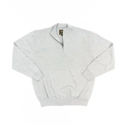 F/x Fusion Men's Birdseye 1/4 Zip Pullover In Silver Heather In White