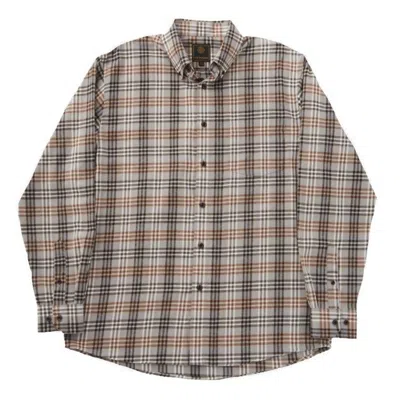 F/x Fusion Men's Flannel Melange Plaid Shirt In Grey/brown In Multi