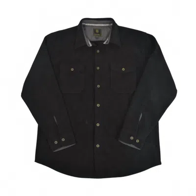 F/x Fusion Men's Long Sleeve Washed Cord Shirt In Black