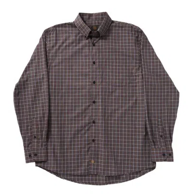 F/x Fusion Men's Multi Check Long Sleeve Shirt In Gray In Brown