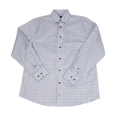 F/x Fusion Men's Multi Check Sport Shirt In Blue/tan