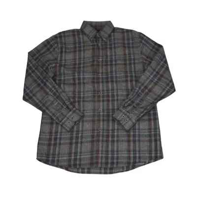 F/x Fusion Men's Plaid Flannel Shirt In Tan Multi