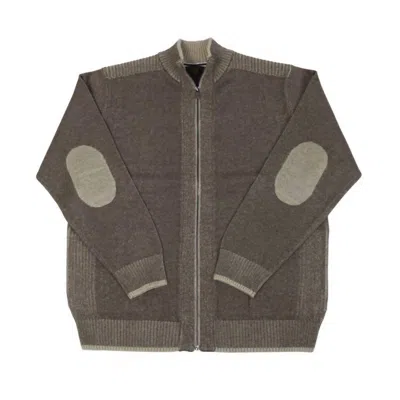 F/x Fusion Men's Plaited Full Zip Top In Taupe In Brown