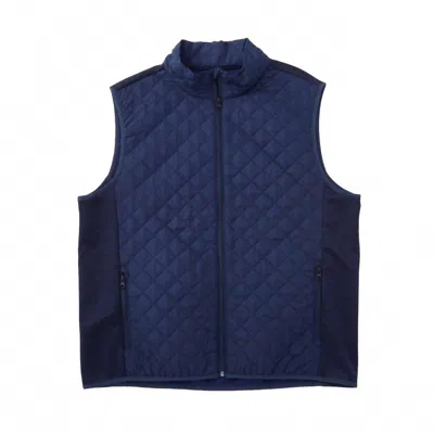 F/x Fusion Men's Quilted Sporty Vest In Navy In Blue