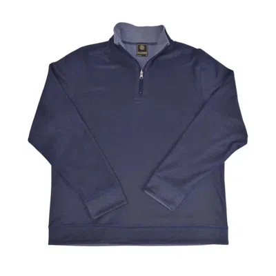 F/x Fusion Men's Reversible Micro Dot Quarter Zip Top In Navy In Blue