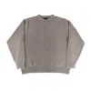 F/x Fusion Men's Sandwashed Cable Herringbone Sweater In Latte In Multi