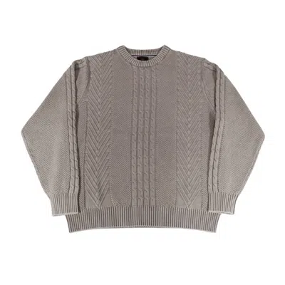 F/x Fusion Men's Sandwashed Cable Herringbone Sweater In Latte In Multi