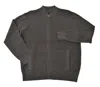F/x Fusion Men's Solid Ottoman Full Zip Mock Sweater In Charcoal Heather In Grey