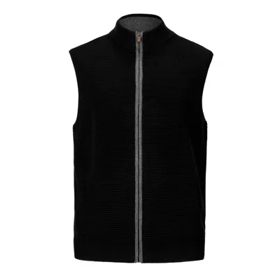 F/x Fusion Men's Solid Ottoman Full Zip Vest In Black