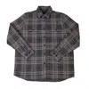 F/x Fusion Men's Stretch Broken Check Brushed Flannel Shirt In Gray/white In Multi