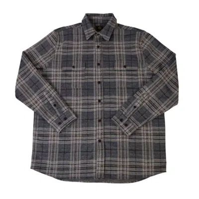 F/x Fusion Men's Stretch Broken Check Brushed Flannel Shirt In Gray/white In Multi