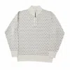 F/x Fusion Men's Tonal Diamond 1/4 Zip Sweater In Platinum In Silver