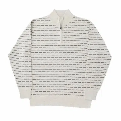 F/x Fusion Men's Tonal Diamond 1/4 Zip Sweater In Platinum In Silver