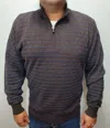 F/x Fusion Tonal Diamond 1/4 Zip Sweater In Brown In Brown