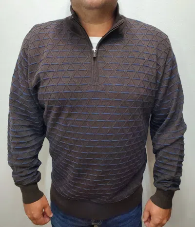 F/x Fusion Tonal Diamond 1/4 Zip Sweater In Brown