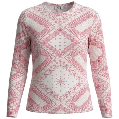 Fyi Kids'  Mosaic Tile Ribbed Curved Hem Top In Pink