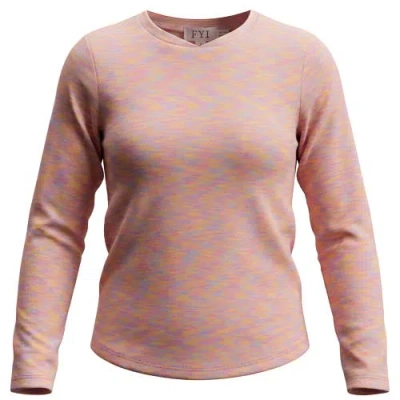 Fyi Kids'  Multi Rib Curved Hem Long Sleeve Top In Pink