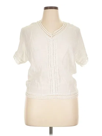 Pre-owned Fylo Short Sleeve Blouse In White