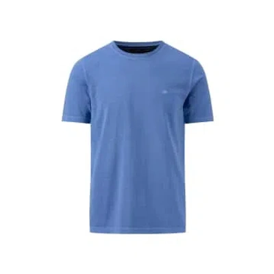 Fynch Hatton Crystal Blue Cotton Washed T Shirt