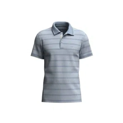 Fynch Hatton Pale Blue 2 Tone Fine Striped Polo Shirt