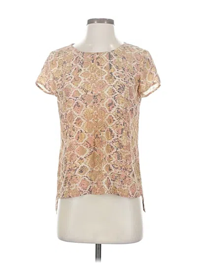 Pre-owned Fynn & Rose Short Sleeve Blouse In Brown