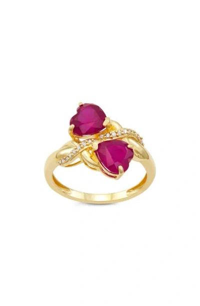 Fzn 10k Gold Diamond & Ruby Ring