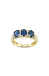 Fzn 10k Gold Diamond & Genuine Stone Ring In Sapphire