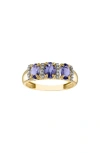 Fzn 10k Gold Diamond & Semiprecious Stone Ring In Tanzanite