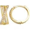 Fzn 10k Gold Diamond Multi Hoop Earrings In Gold