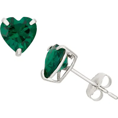 Fzn 10k Gold Faceted Heart Stud Earrings