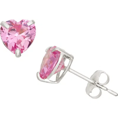 Fzn 10k Gold Faceted Heart Stud Earrings