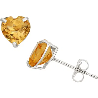 Fzn 10k Gold Faceted Heart Stud Earrings