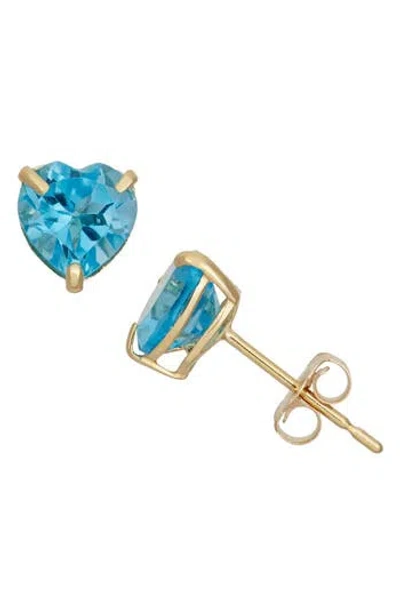 Fzn 10k Gold Garnet Heart Stud Earrings