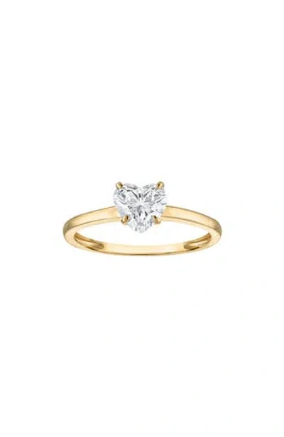 Fzn 10k Gold Heart Lab Grown Diamond Ring In Yellow