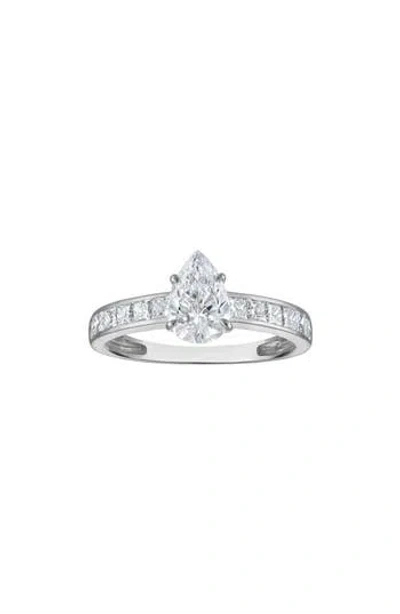 Fzn 10k Gold Lab Grown Diamond Pear Ring In White