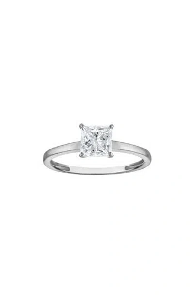 Fzn 10k Gold Lab Grown Diamond Princess Cut Solitaire Ring In White