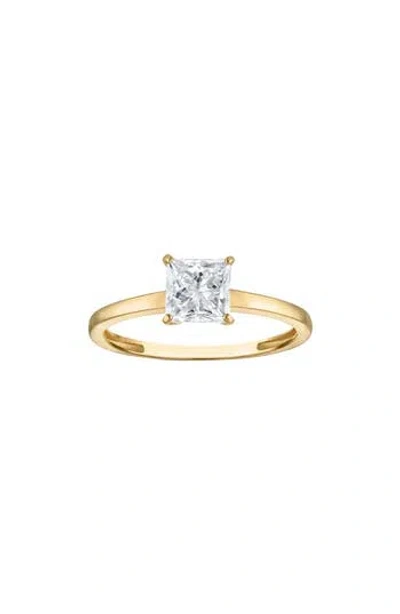 Fzn 10k Gold Lab Grown Diamond Princess Cut Solitaire Ring In Yellow
