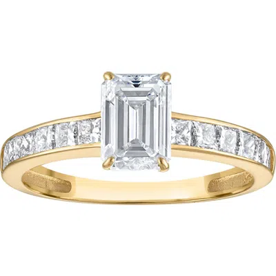 Fzn 10k Gold Lab Grown Emerald Cut Diamond Ring In Yellow