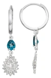 Fzn 10k Gold Pavé Diamond Drop Earrings In White